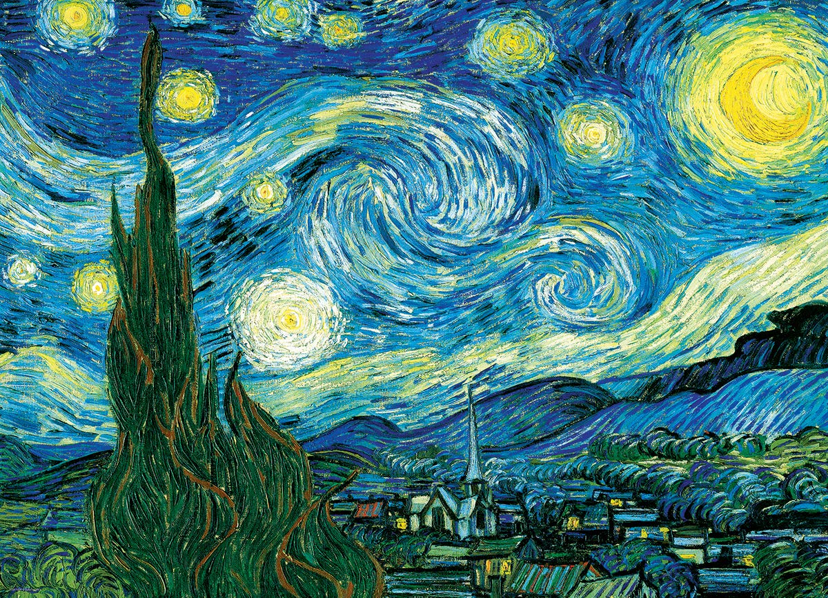 EuroGraphics Starry Night by Vincent van Gogh – 100-Piece Puzzle | Finished 13 x 19