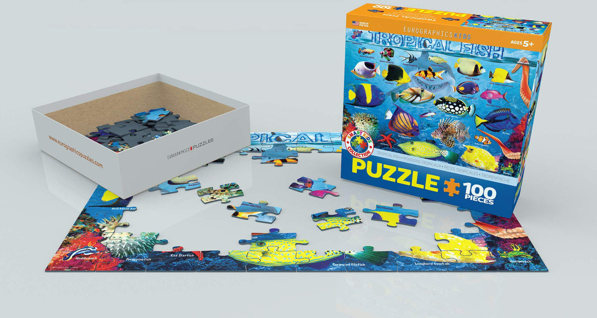 EuroGraphics Tropical Fish 100-Piece Puzzle – Colorful Ocean Scene | Finished 13x19
