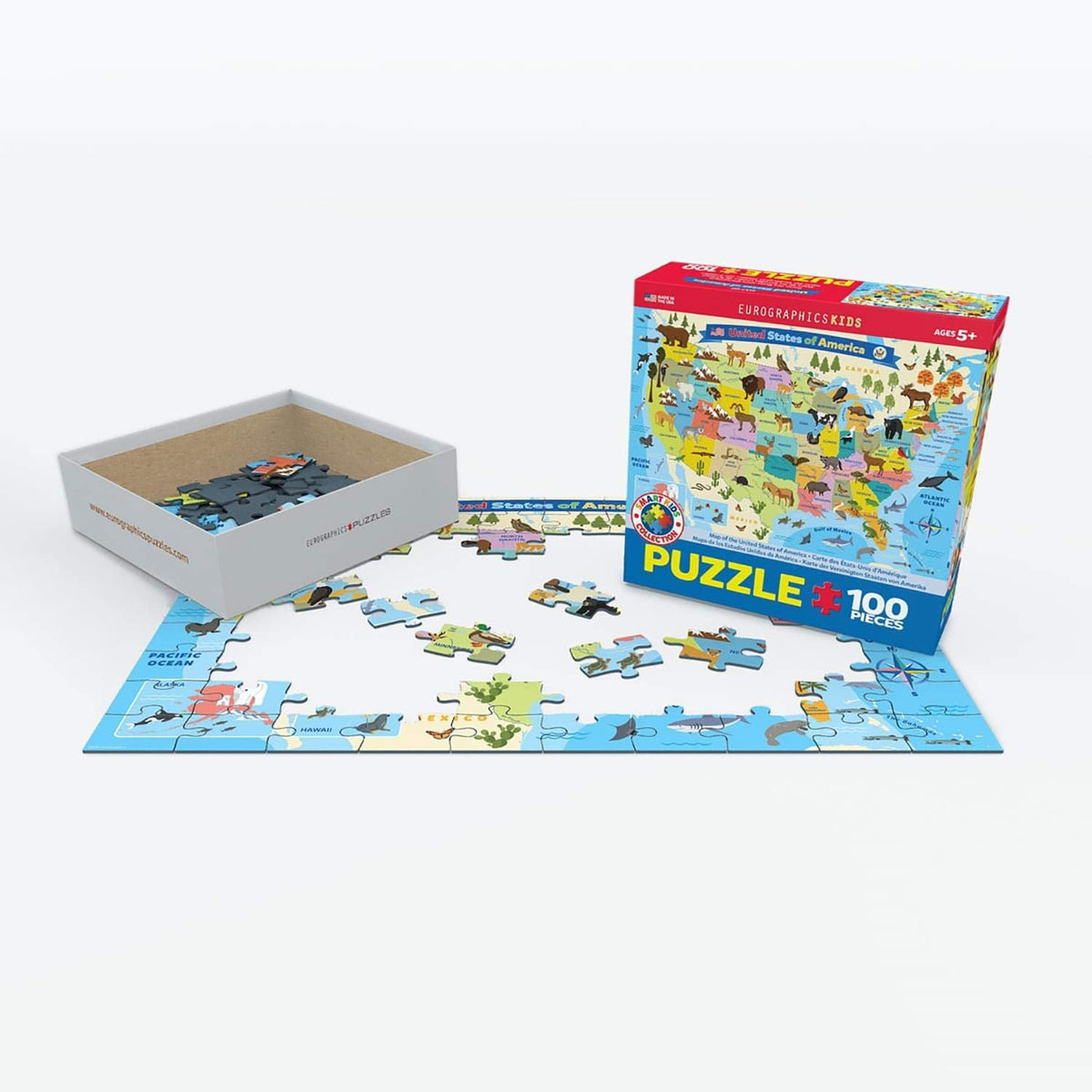 EuroGraphics Illustrated Map of the United States – 100-Piece Puzzle