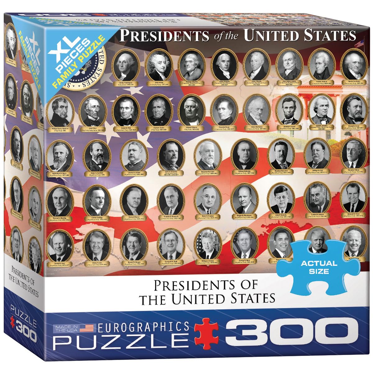 EuroGraphics US Presidents 300-Piece Puzzle | Made in USA, Educational Family Fun