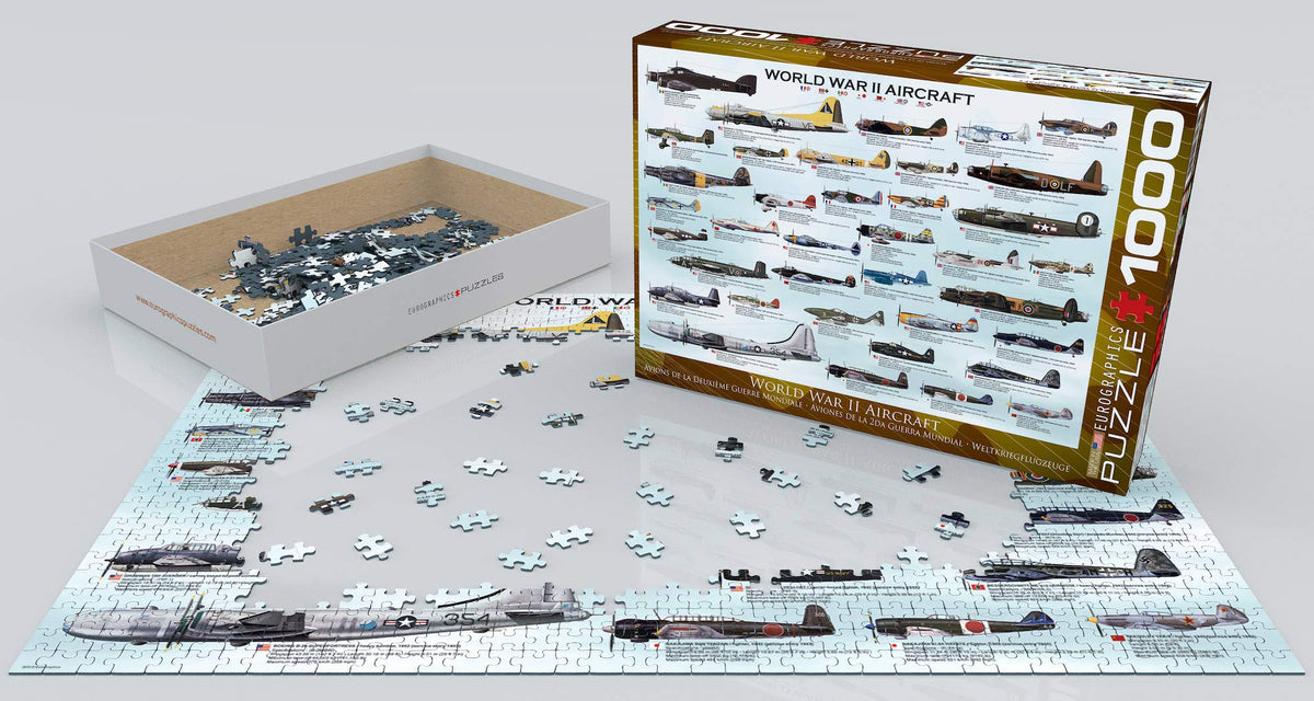 EuroGraphics World War II Aircraft 1000-Piece Puzzle – Eco-Friendly, Educational