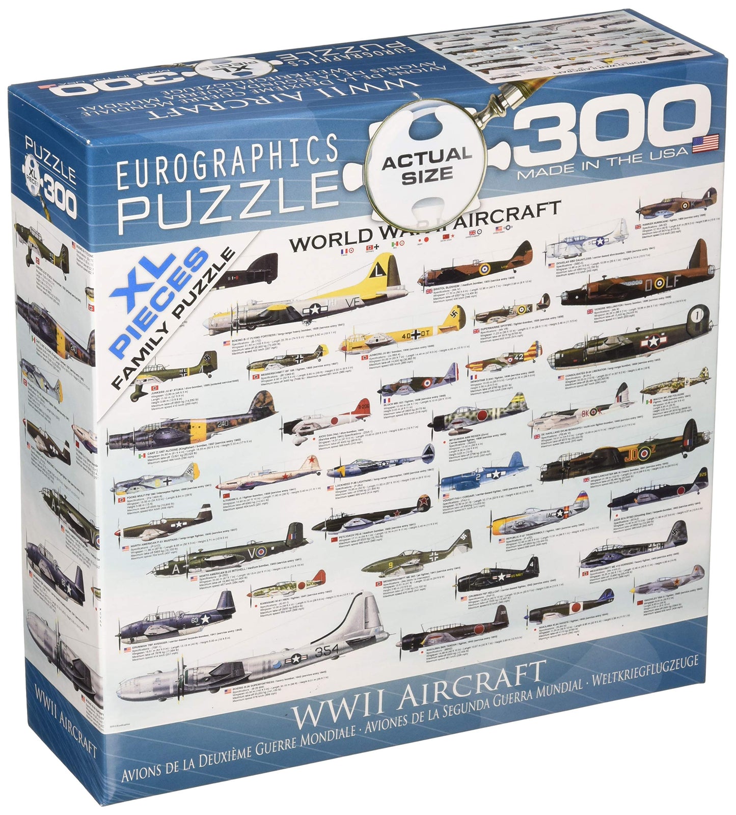 EuroGraphics WWII Airplanes 300-Piece Puzzle (Small Box) – Educational Family Activity
