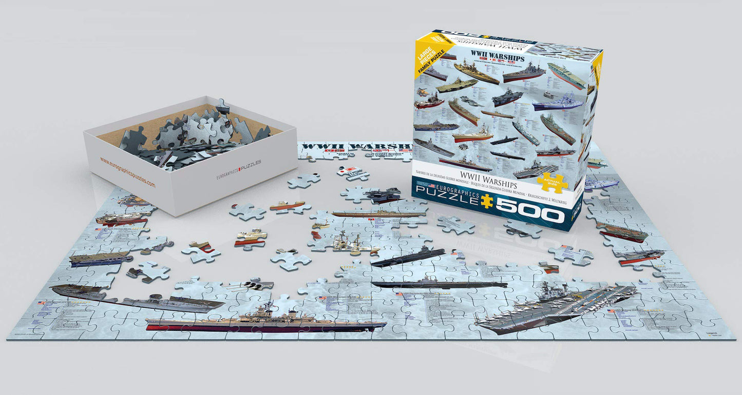 EuroGraphics World War II Warships Puzzle, 500-Piece – Educational Naval History