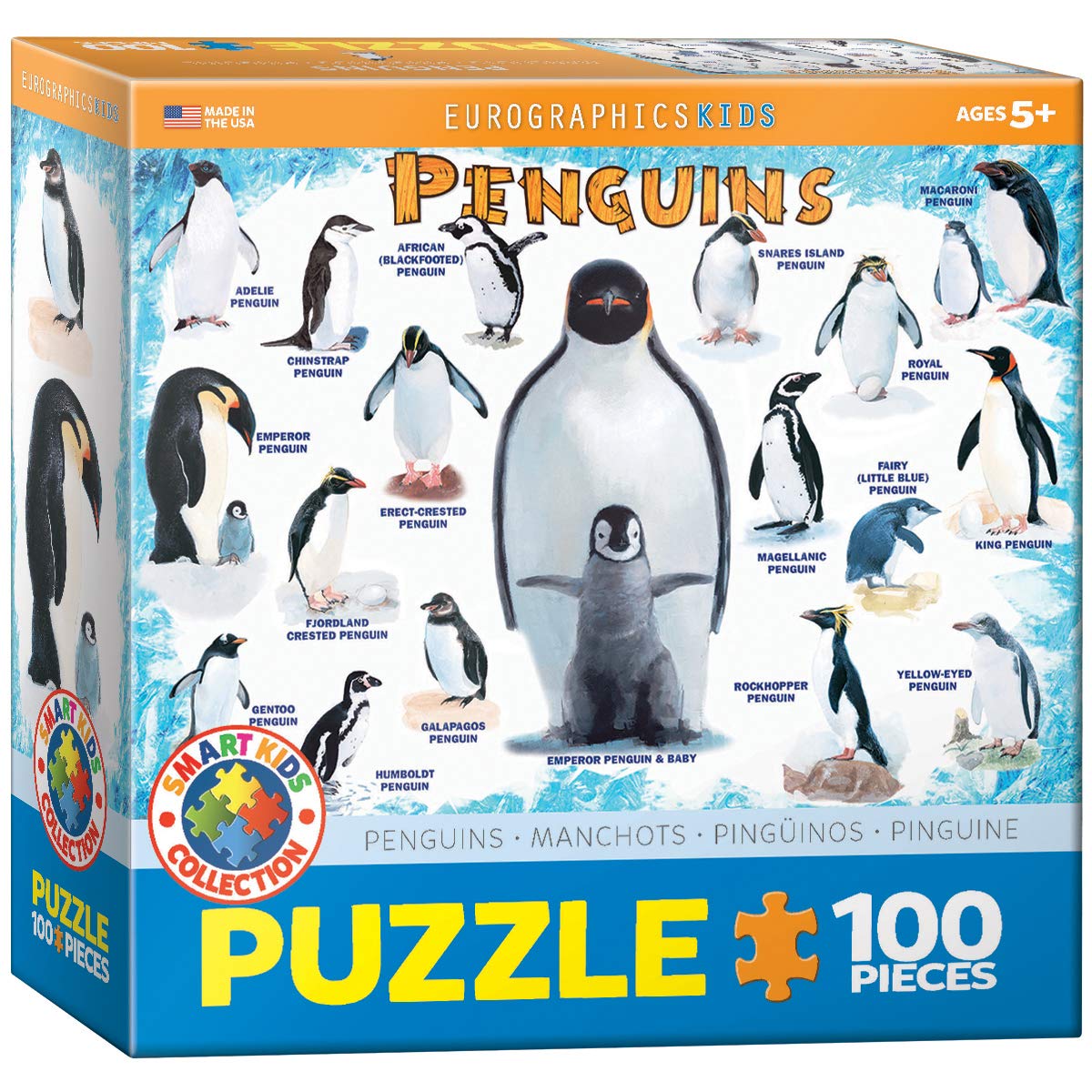 EuroGraphics Penguins 100-Piece Jigsaw Puzzle — 13 x 19 Inches, Beginner Friendly