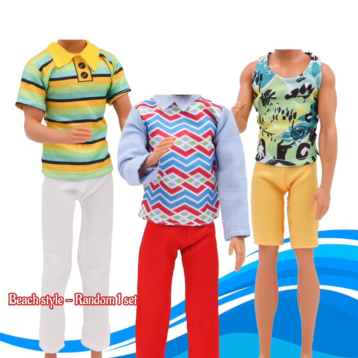 EuTengHao 12-Inch Boy Doll Clothes – 6 Random Sets (Jeans, Leather Jackets, Shirts)