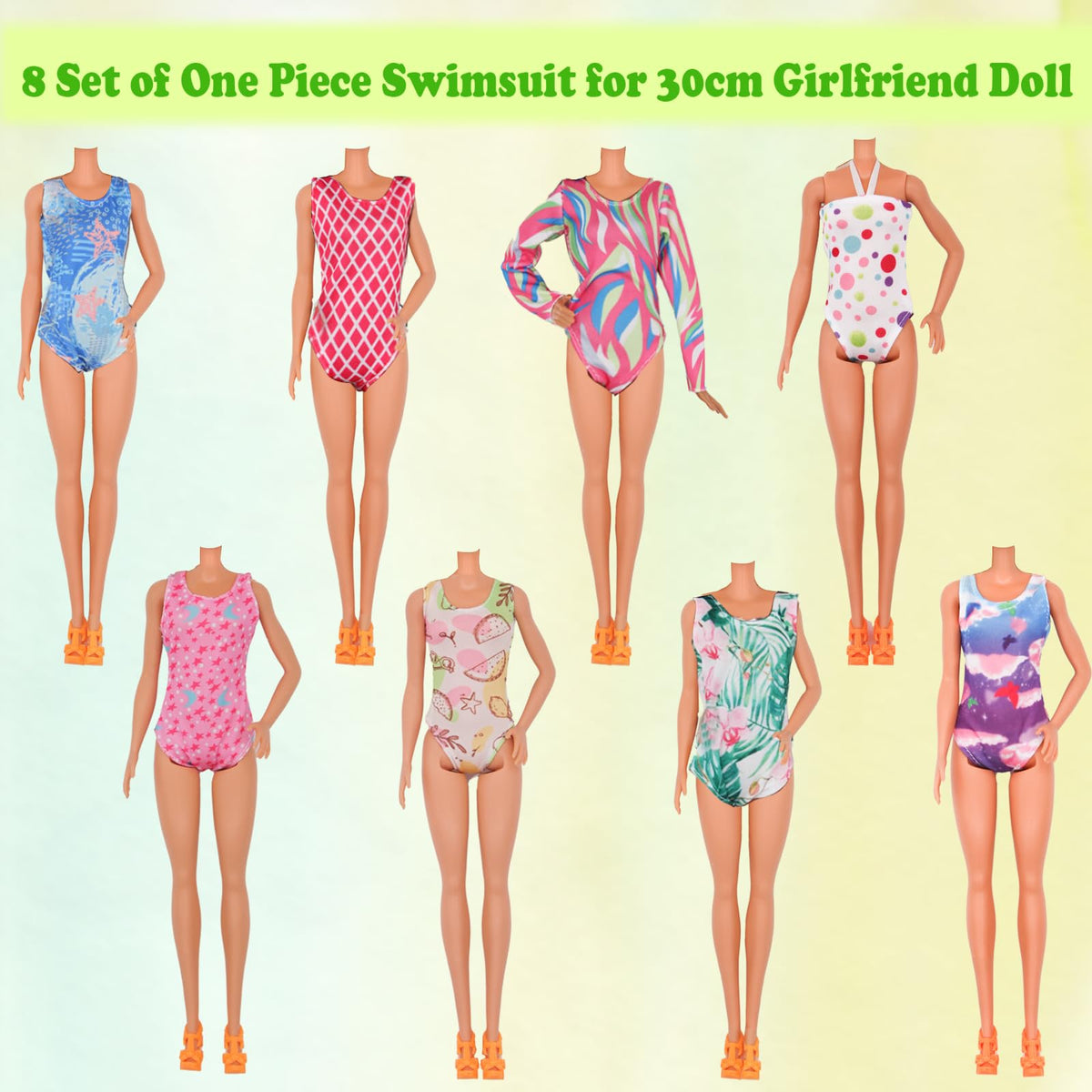 EuTengHao 36Pcs Doll Swimwear Set for 11.5-Inch Dolls – Bikini & Accessories