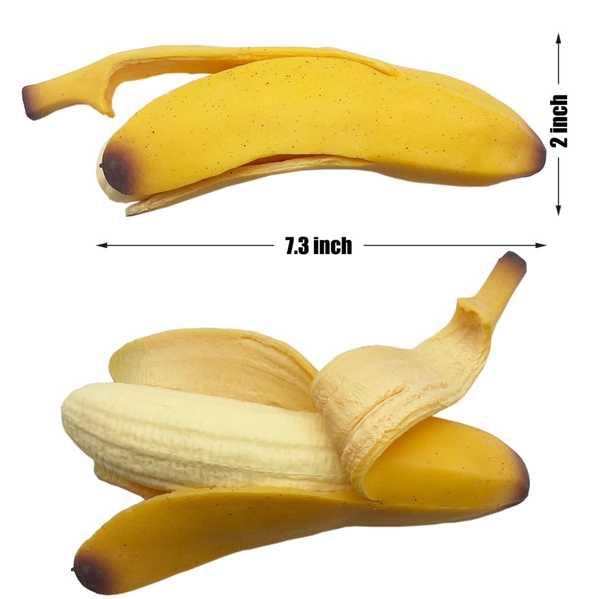 Eutreec Pack of 2 Squishy Banana Toys – Soft Squeeze Stress Relief for Kids and Adults