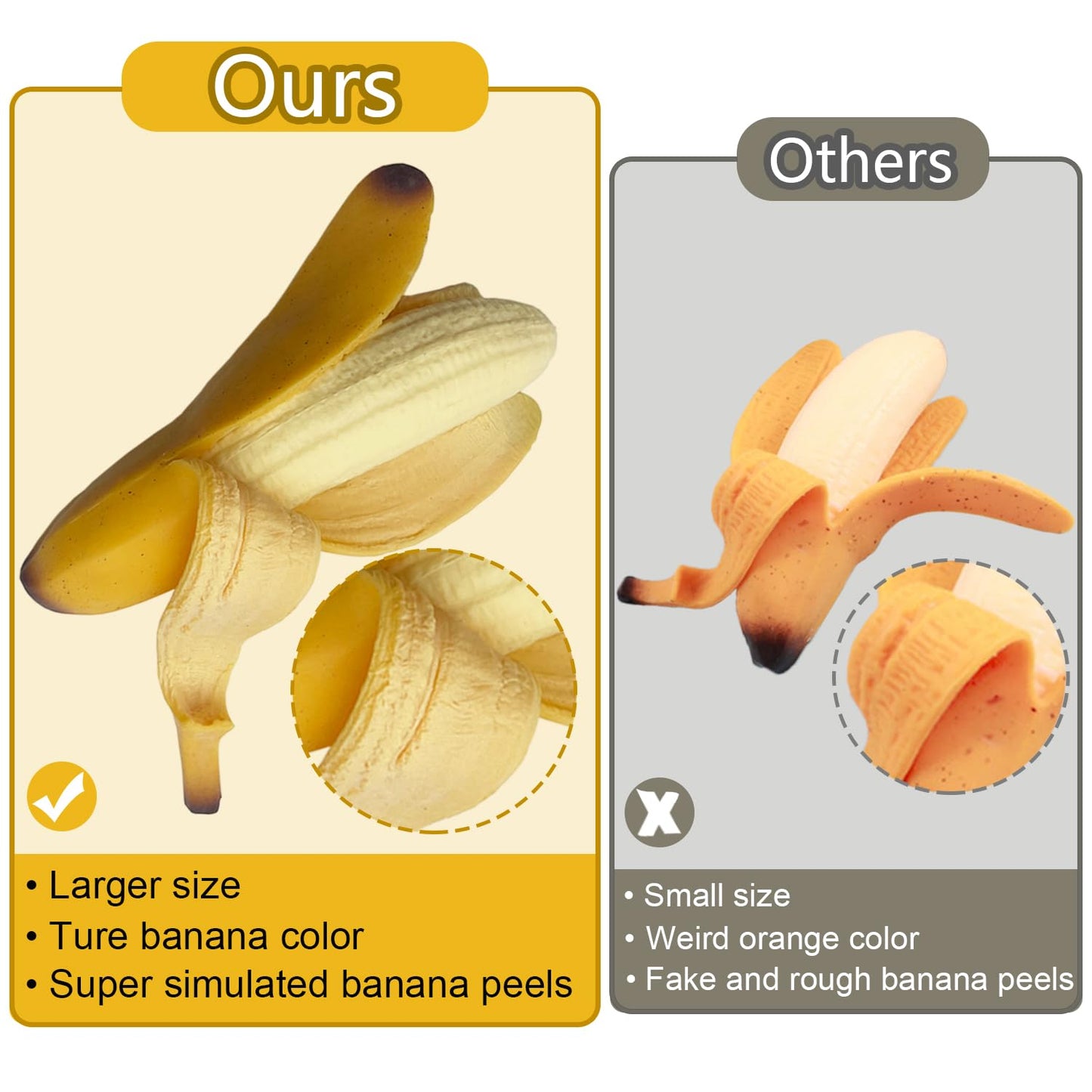 Eutreec Pack of 2 Squishy Banana Toys – Soft Squeeze Stress Relief for Kids and Adults