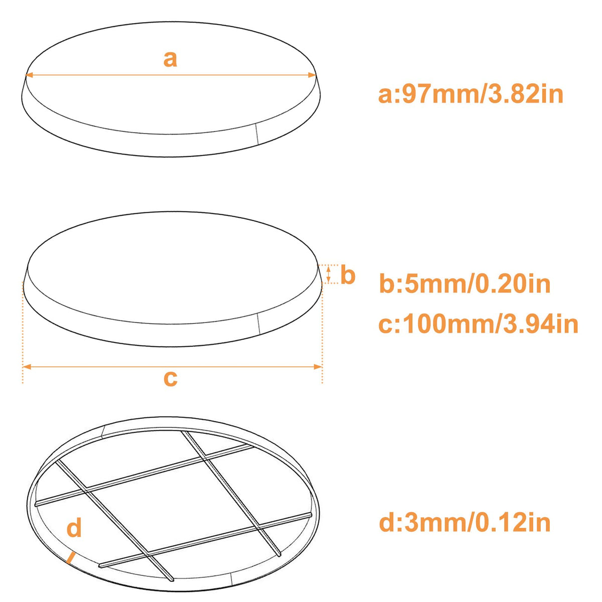 Evemodel 15pcs 100mm Round Bases for Wargames – ABS Plastic