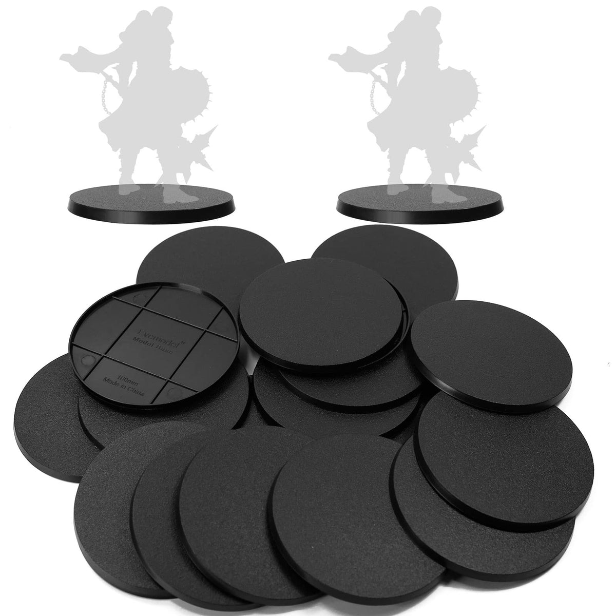 Evemodel 15pcs 100mm Round Bases for Wargames – ABS Plastic