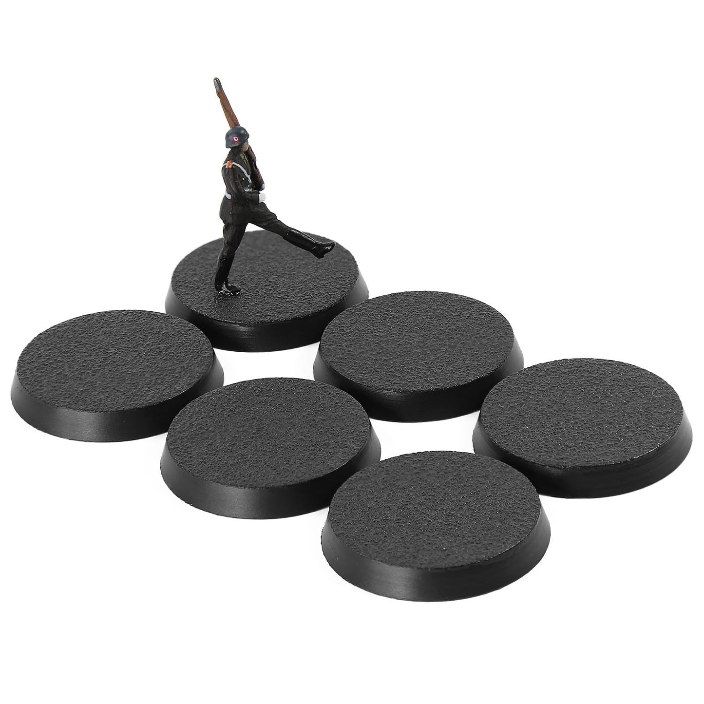 Evemodel 28.5mm Round Bases – Black ABS, 50 Pack for Wargames