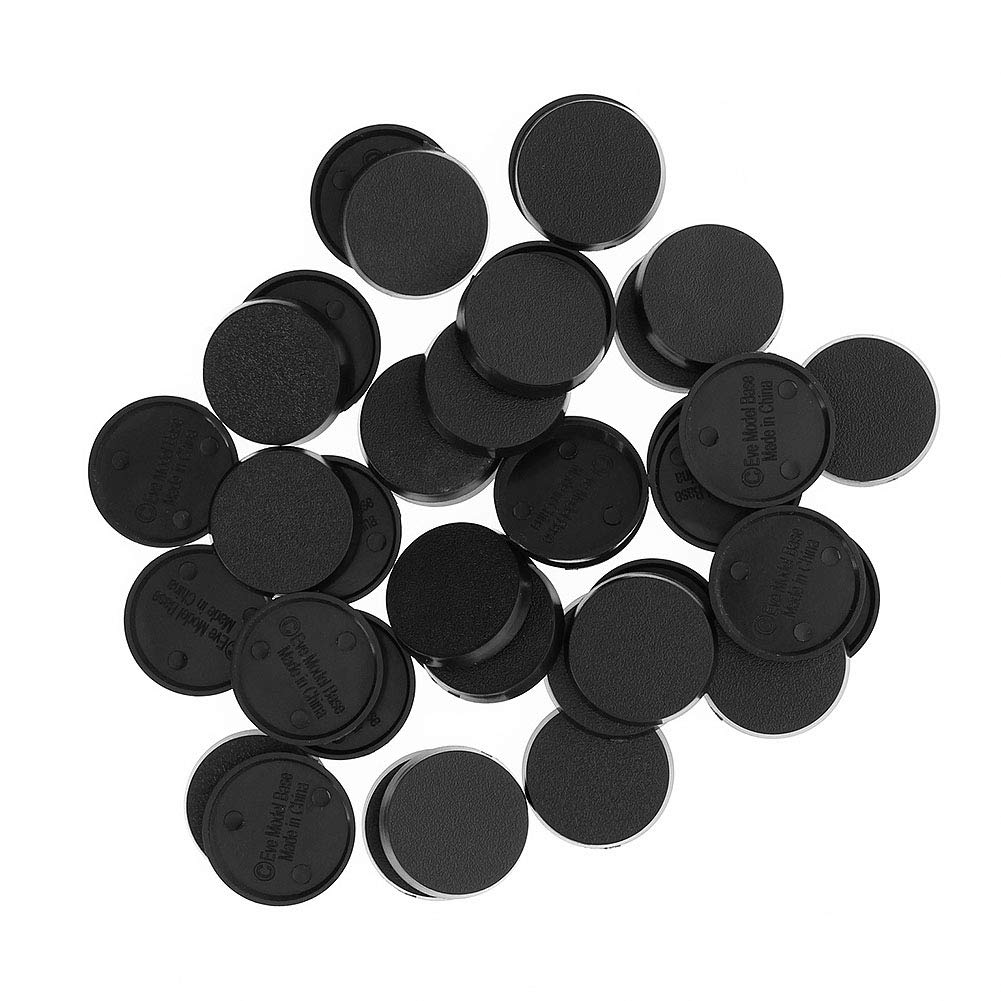 Evemodel MB325 25mm Round Plastic Bases – 40pcs for Miniatures & Wargames