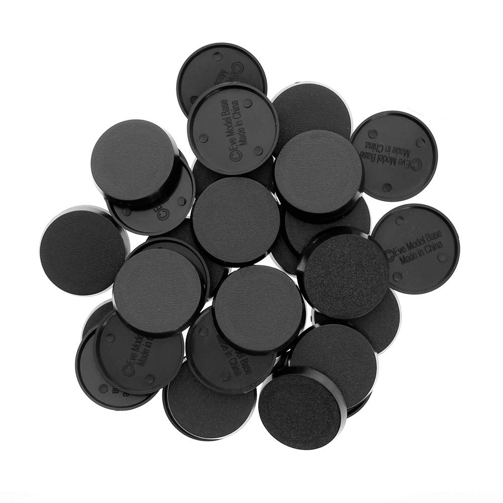 Evemodel MB432 32mm Round Plastic Model Bases – 40pc for Miniatures