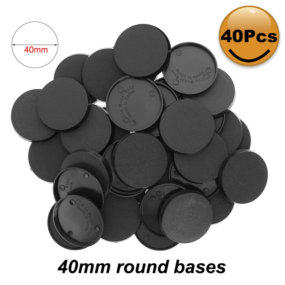 Evemodel MB540 40mm Round Bases — 40 Pcs for Gaming Miniatures & Wargames