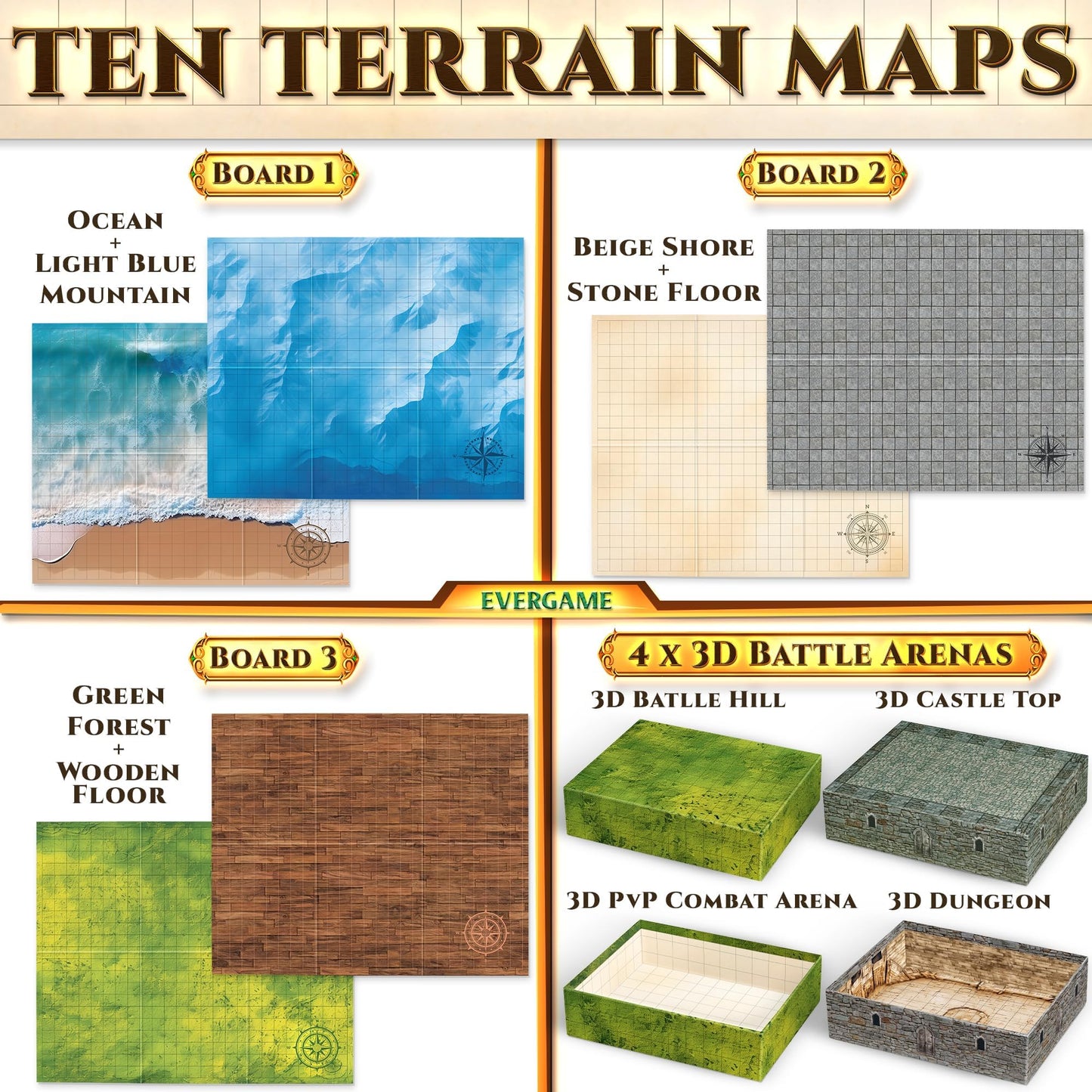 EverGame DND Mats & Battle Maps — 22x26 Premium Terrain Sets