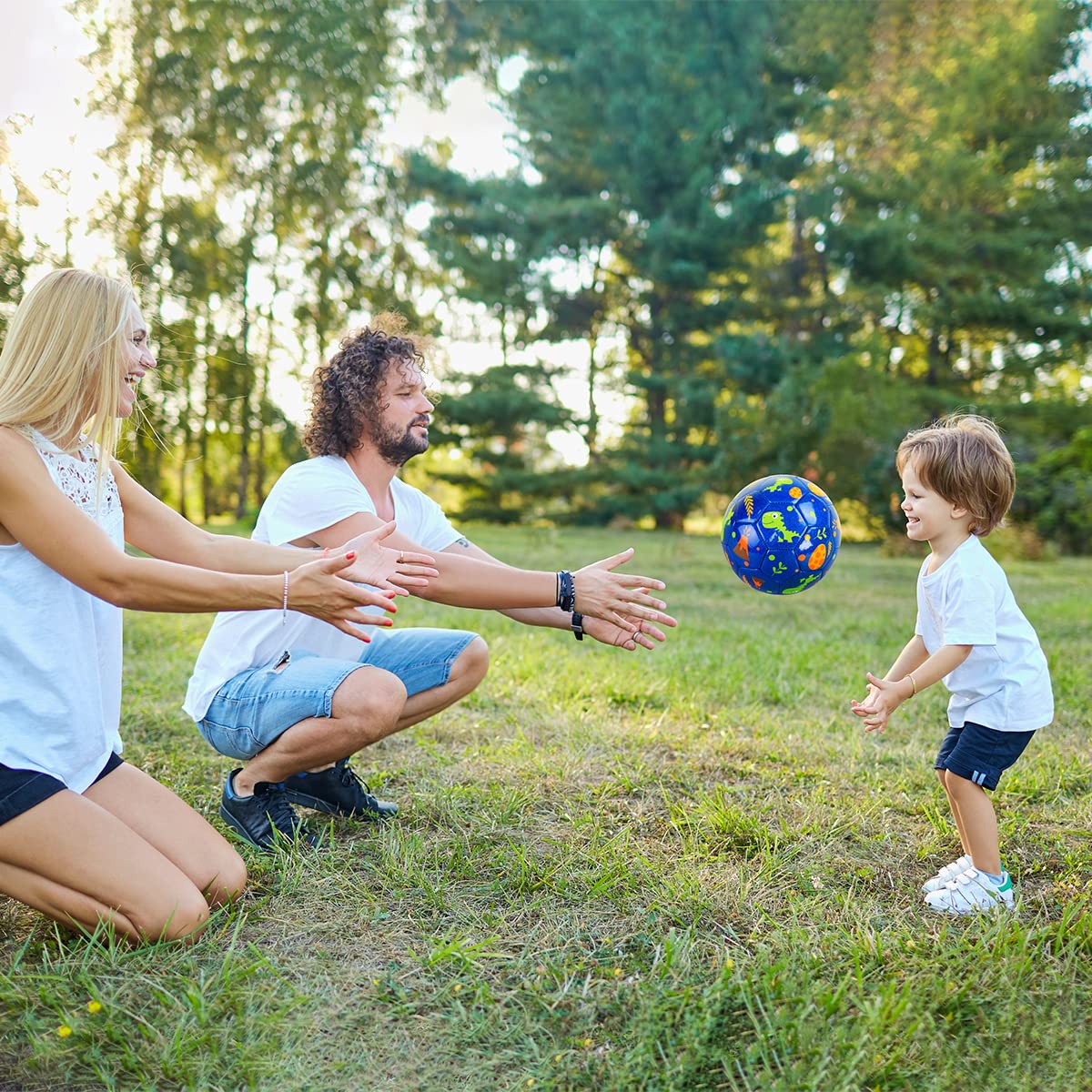 EVERICH TOY Toddler Soccer Ball – Size 2 with Pump, Dinosaur Design, Indoor & Outdoor Play