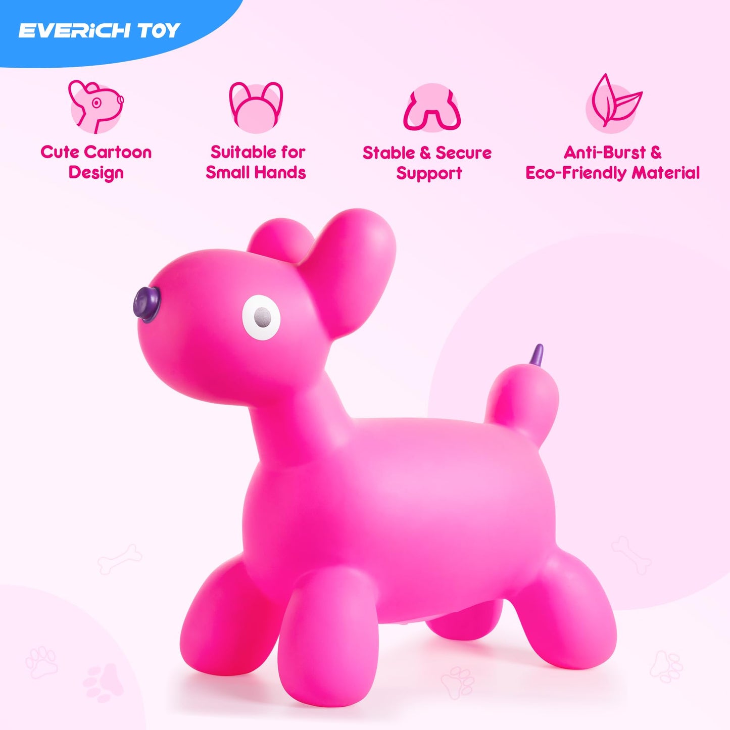 EVERICH TOY Bouncy Horse Hopper for Toddlers – Balloon Dog Bouncer Jumping Horse
