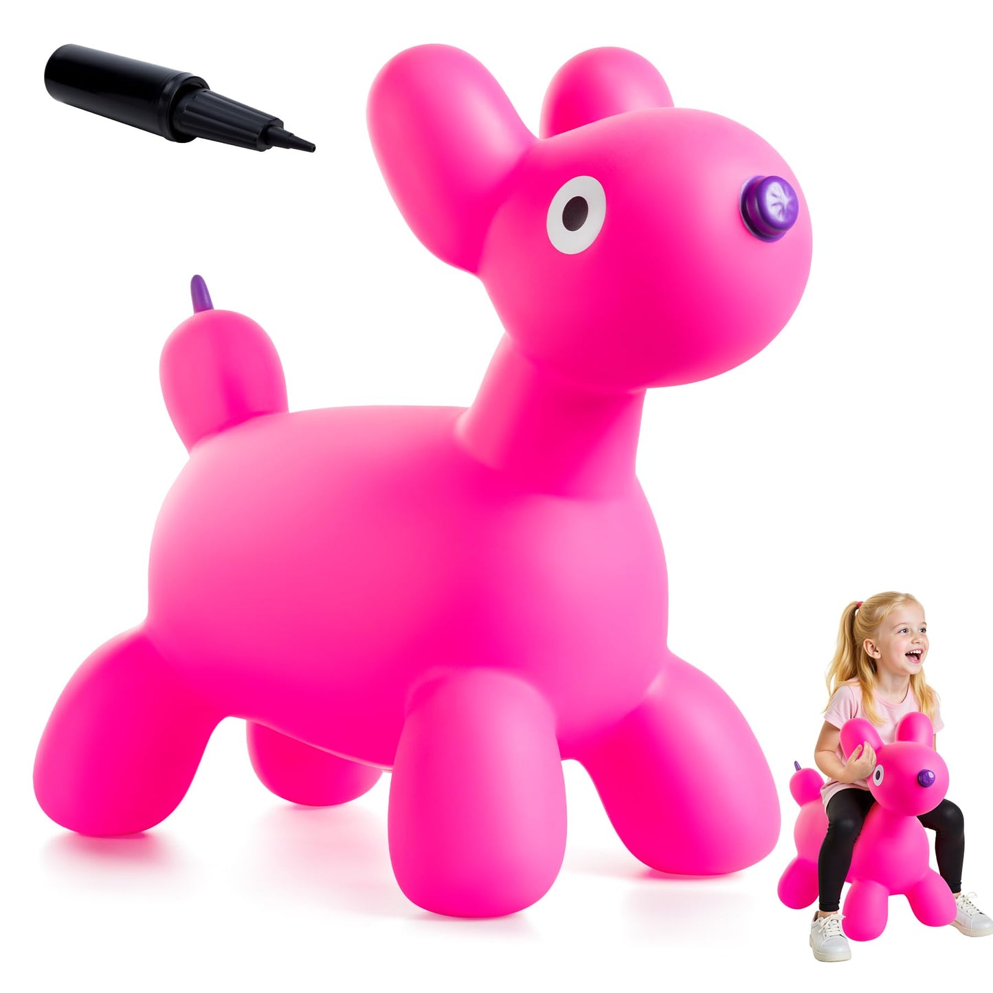 EVERICH TOY Bouncy Horse Hopper for Toddlers – Balloon Dog Bouncer Jumping Horse