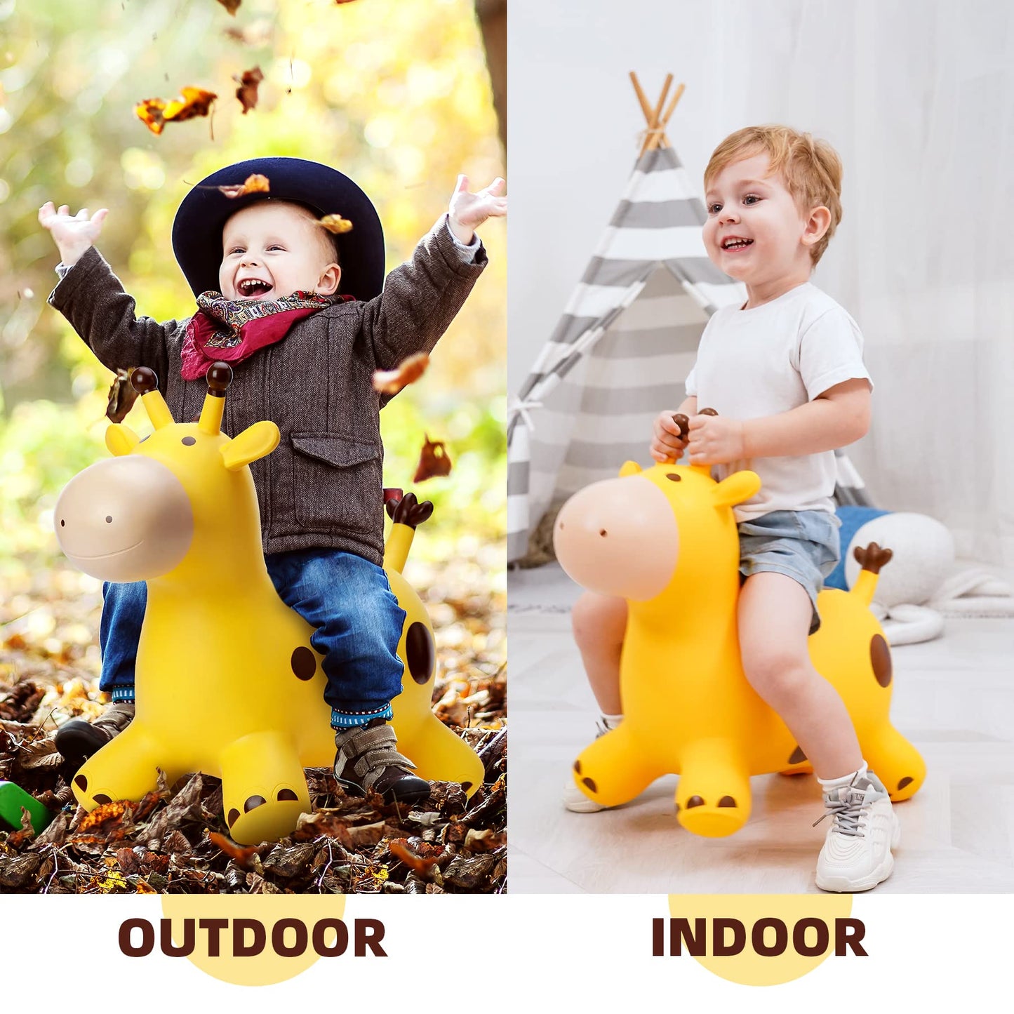 EVERICH TOY Giraffe Hopper – Inflatable Bouncy Ride-On for Toddlers (18 Months–6 Years)