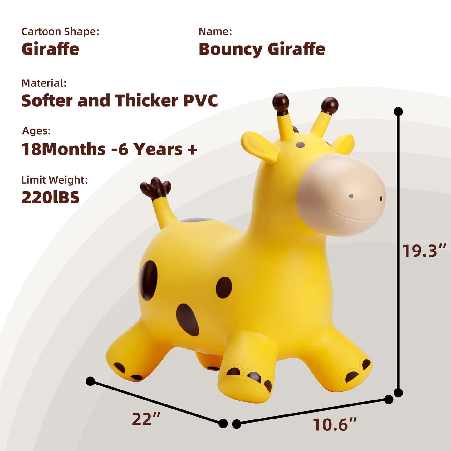 EVERICH TOY Giraffe Hopper – Inflatable Bouncy Ride-On for Toddlers (18 Months–6 Years)
