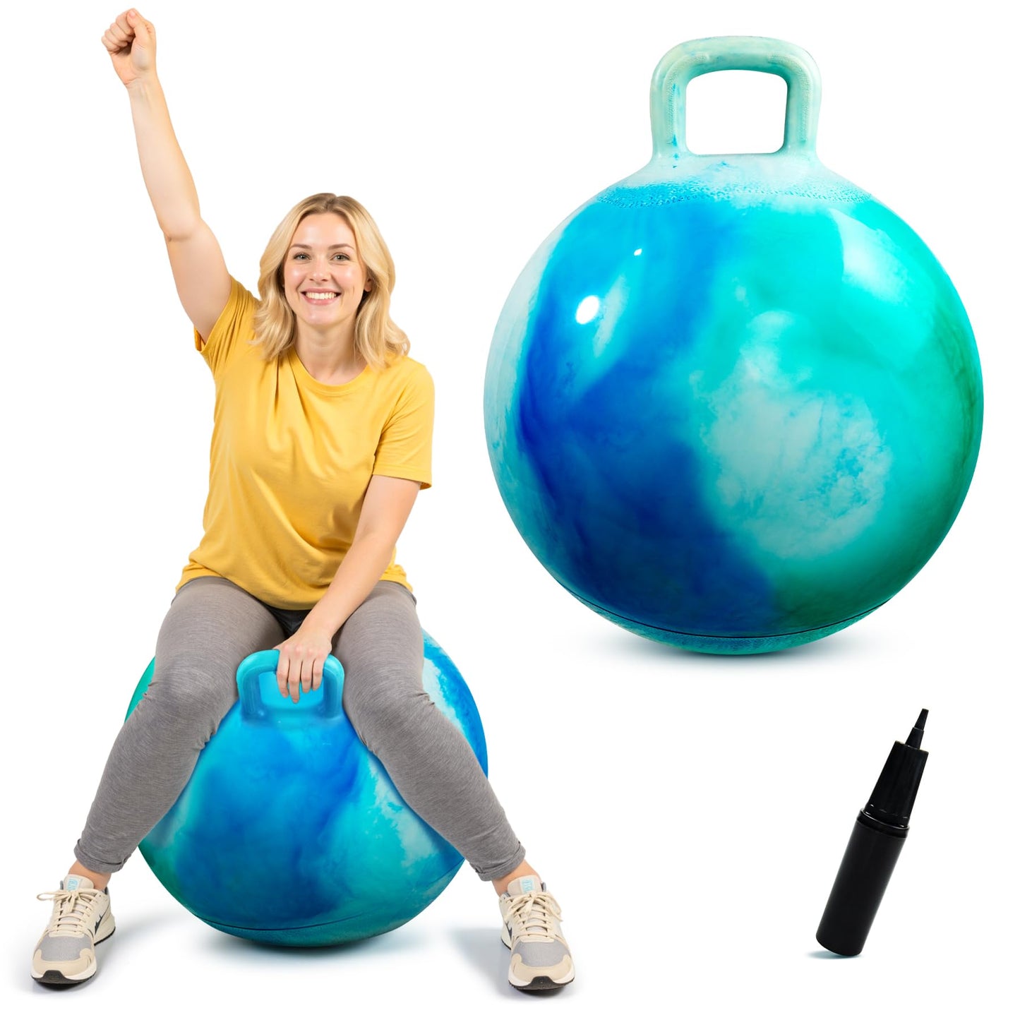 EVERICH TOY Hopper Ball 28-Inch with Handle for Adults & Teens | Indoor/Outdoor Fun