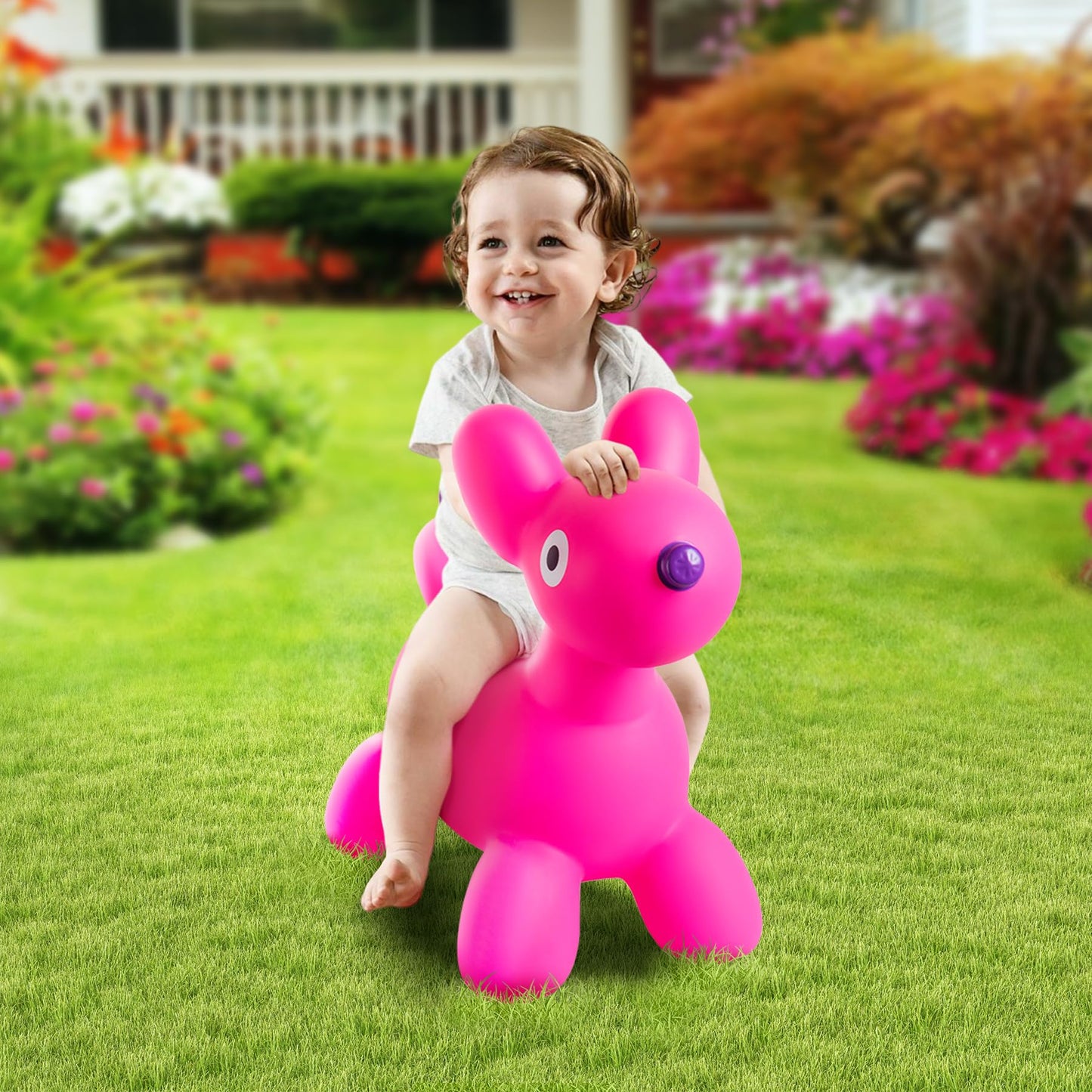 EVERICH TOY Bouncy Horse Hopper for Toddlers – Balloon Dog Bouncer Jumping Horse