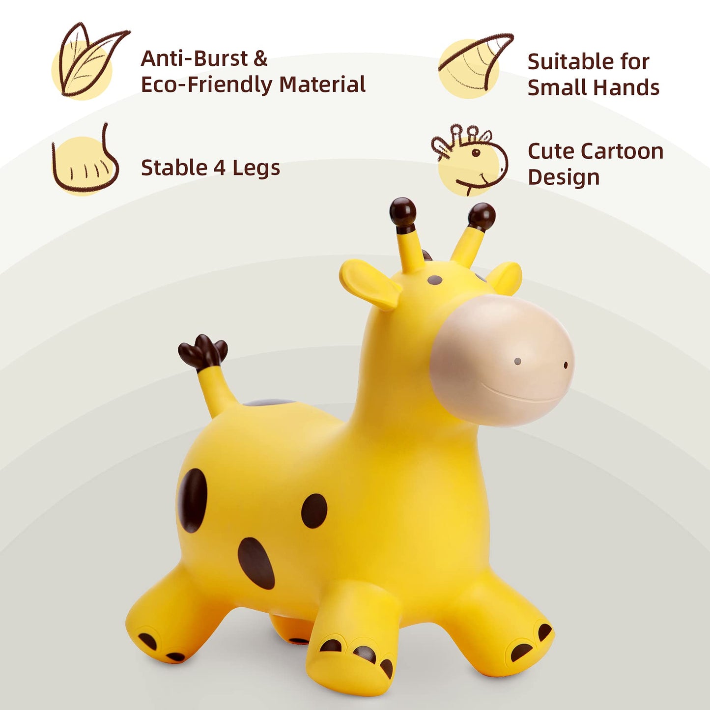 EVERICH TOY Giraffe Hopper – Inflatable Bouncy Ride-On for Toddlers (18 Months–6 Years)