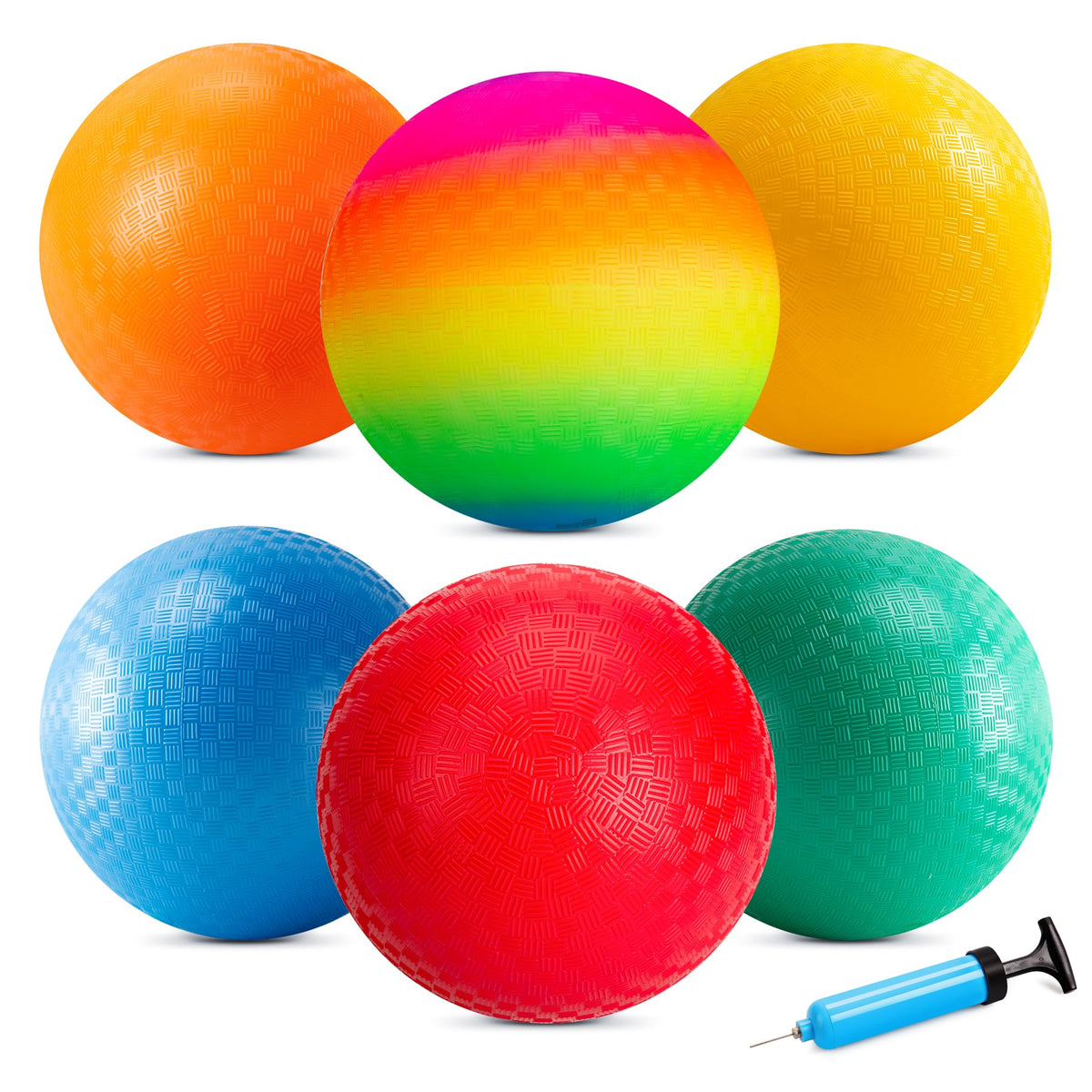 EVERICH TOY Playground Balls - 8.5-Inch Kickball, 6 or 12 Pack with Pump for Outdoor & Indoor Play