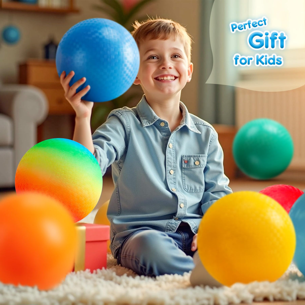 EVERICH TOY Playground Balls - 8.5-Inch Kickball, 6 or 12 Pack with Pump for Outdoor & Indoor Play