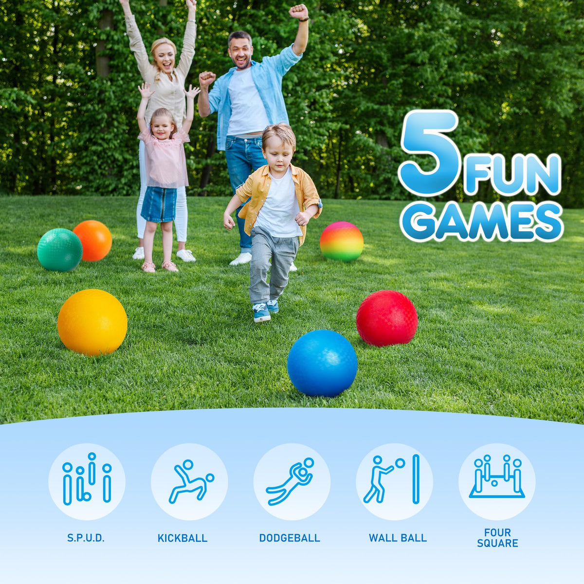 EVERICH TOY Playground Balls - 8.5-Inch Kickball, 6 or 12 Pack with Pump for Outdoor & Indoor Play