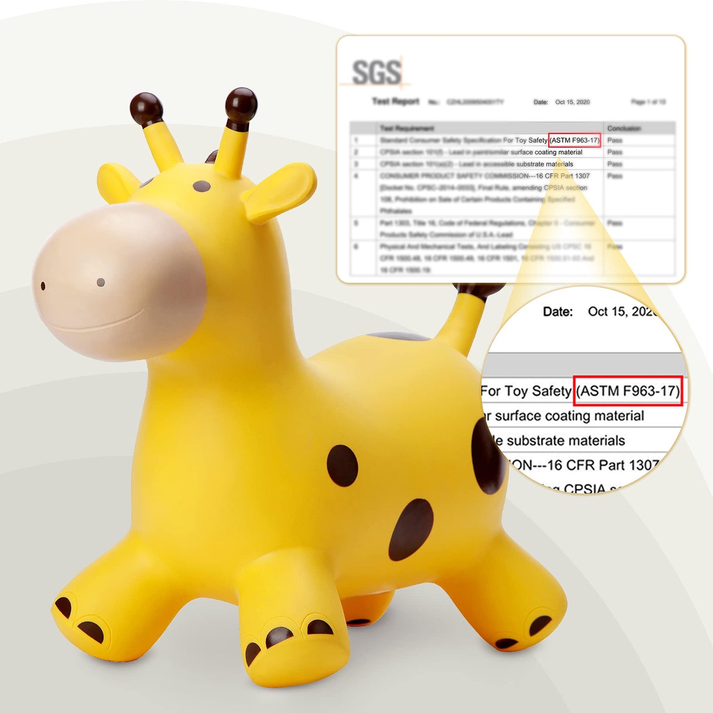 EVERICH TOY Giraffe Hopper – Inflatable Bouncy Ride-On for Toddlers (18 Months–6 Years)