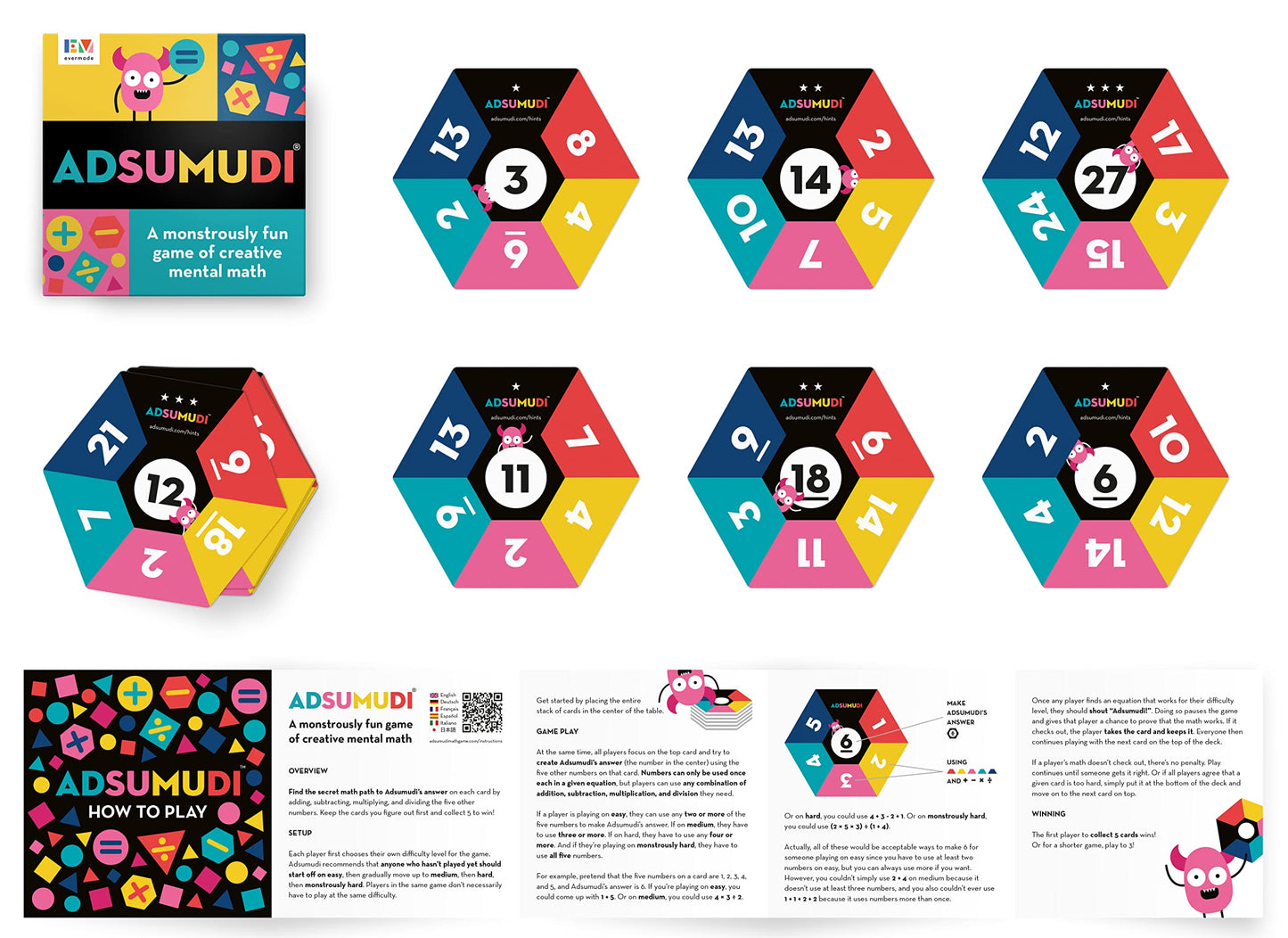 Evermade Adsumudi Math Game – Multiplication, Division, Addition & Subtraction for Kids 8–12
