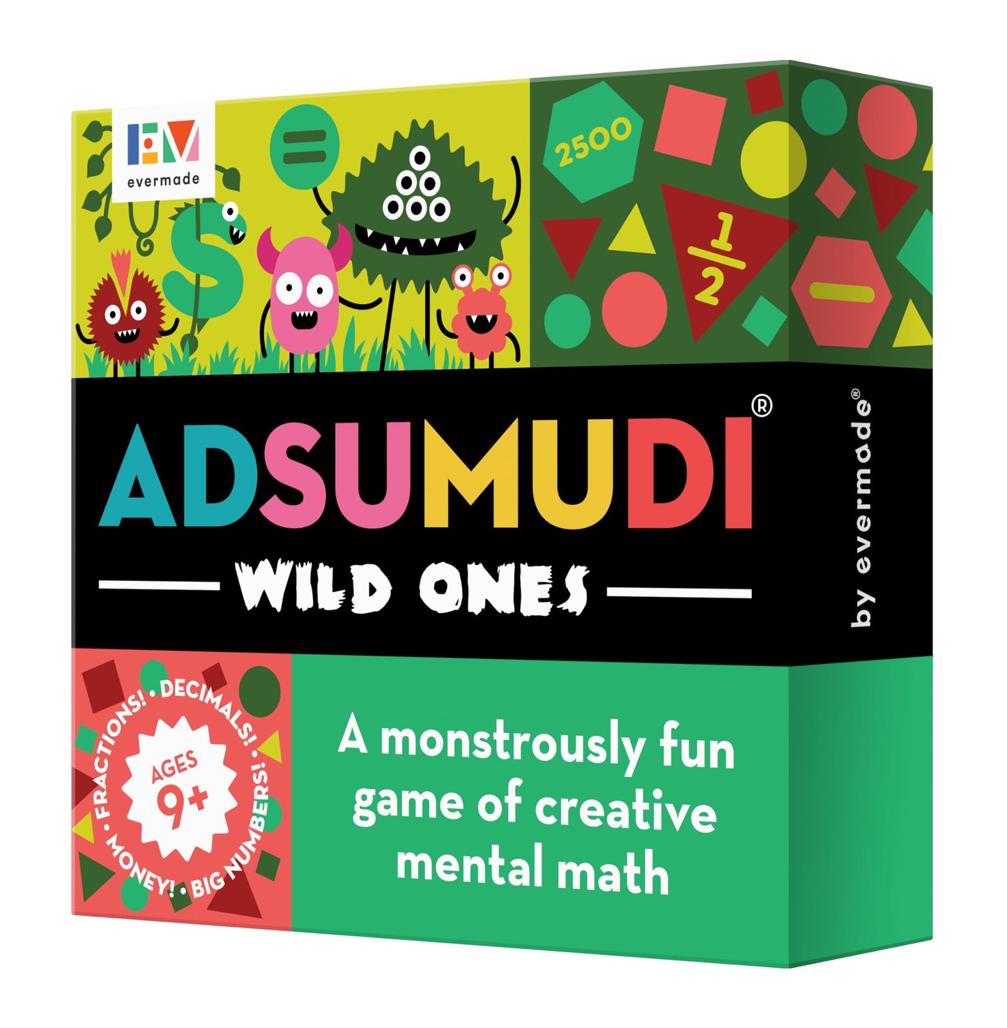 Evermade Adsumudi Math Game – Wild Ones: Fun Fractions, Decimals & Mental Math (Ages 9+)