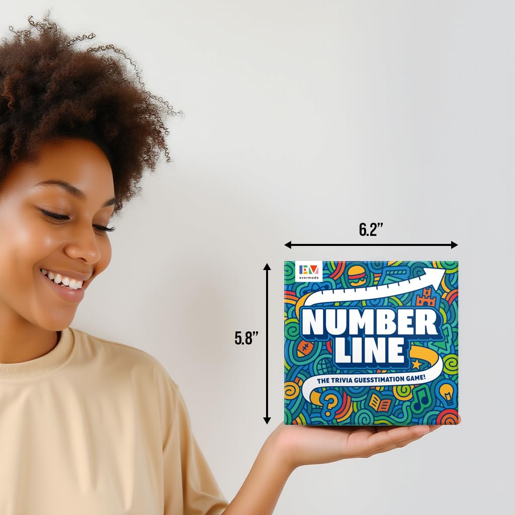 Evermade Number Line – Trivia Party Game for Adults & Families | 724 Facts, Ages 12+