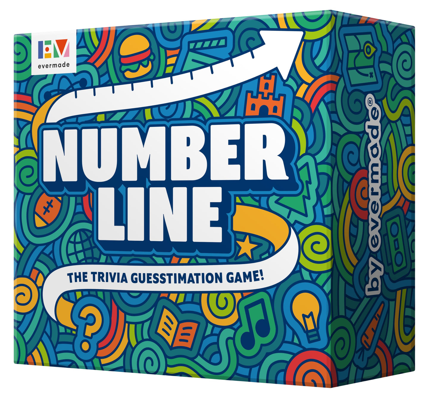 Evermade Number Line – Trivia Party Game for Adults & Families | 724 Facts, Ages 12+