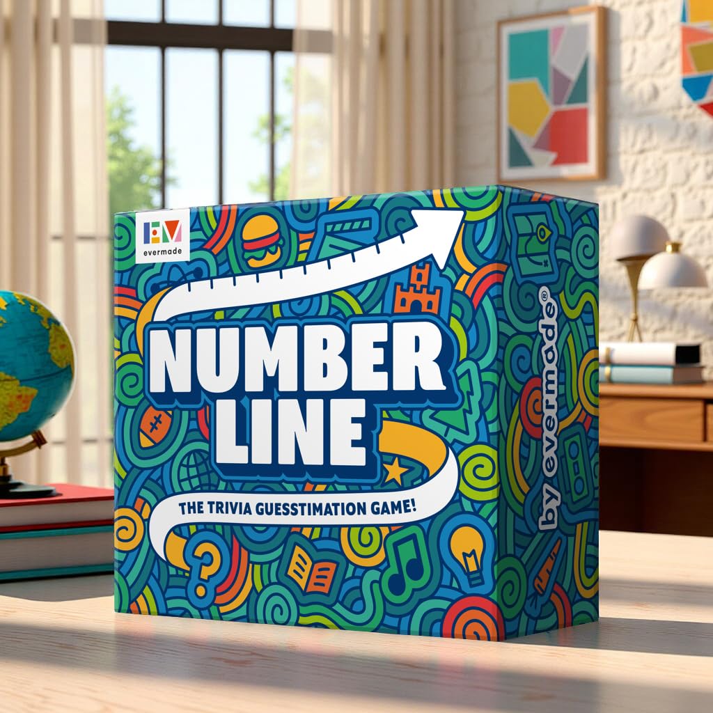 Evermade Number Line – Trivia Party Game for Adults & Families | 724 Facts, Ages 12+