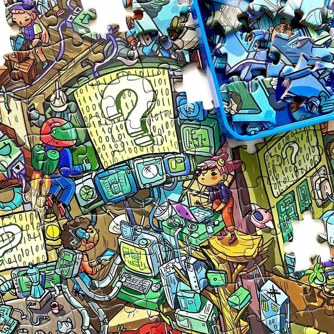 Evermade Techno Dystopia 1000-Piece Mystery Puzzle – Frameable City Art
