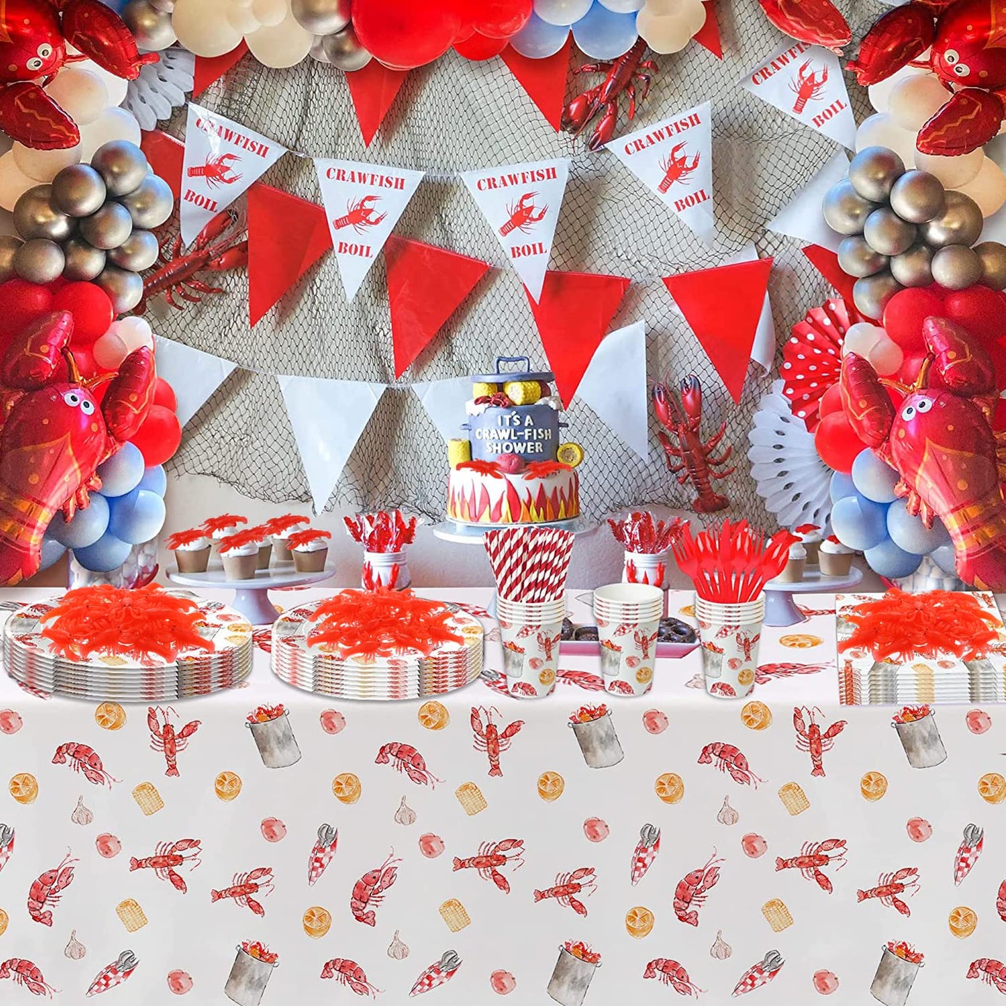 EVERMARKEt 20 Pcs Mini Lobster Toy Set – Soft TPR Crawfish Models for Education, Decor & Party Props