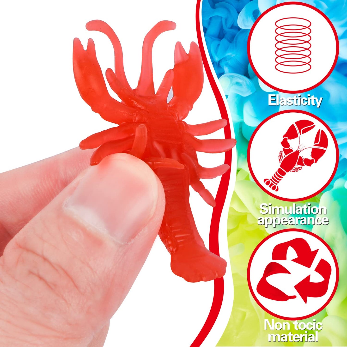 EVERMARKEt 20 Pcs Mini Lobster Toy Set – Soft TPR Crawfish Models for Education, Decor & Party Props
