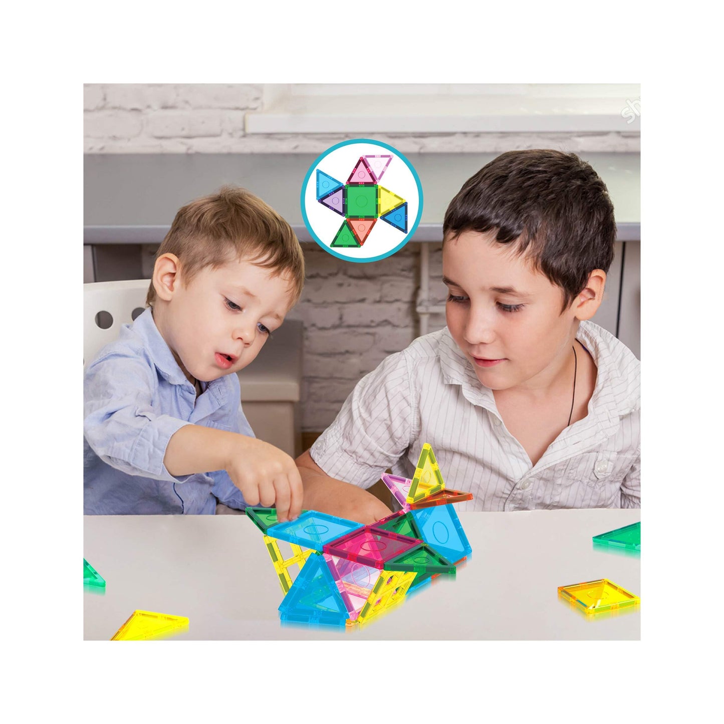 Everplay 110-Piece Magnetic Tiles Set – STEM Building Blocks for Ages 3+