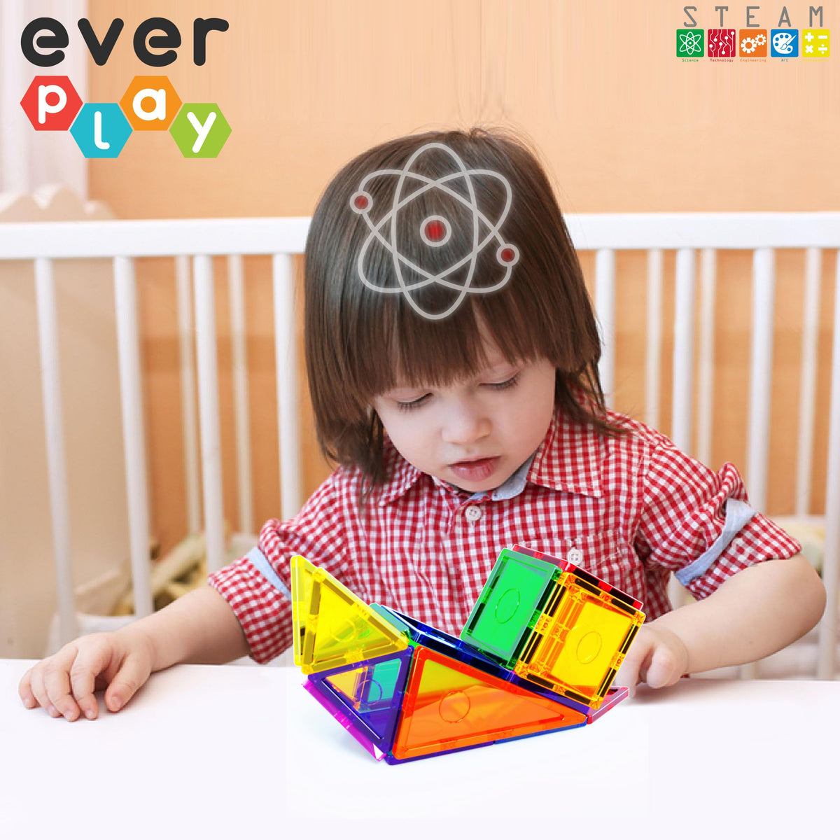 Everplay Magnetic Tile Building Block Set – STEM Toy for Kids 3+