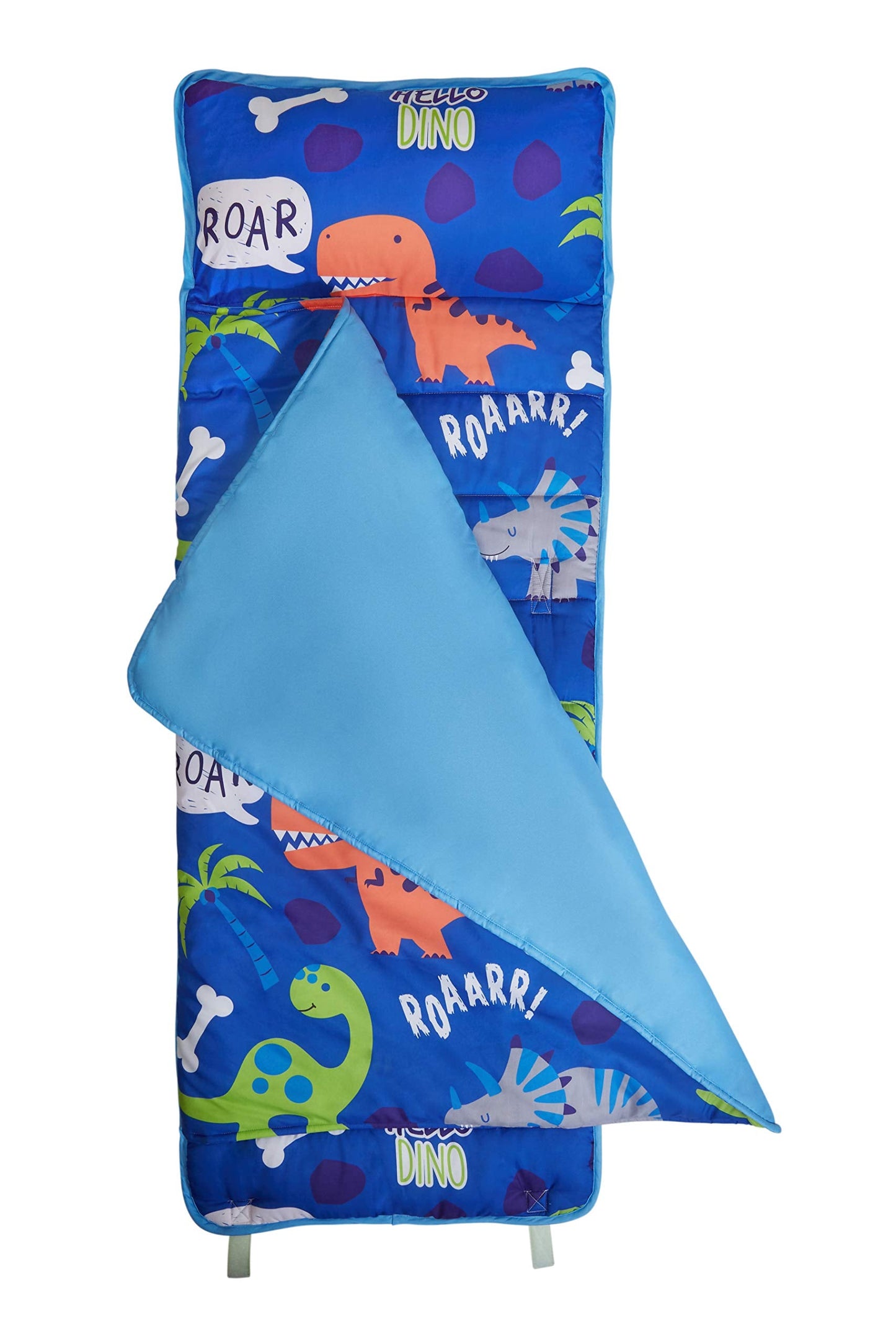 EVERYDAY KIDS Nap Mat with Removable Pillow – Roarin' Dinos for Preschool Ages 3-6