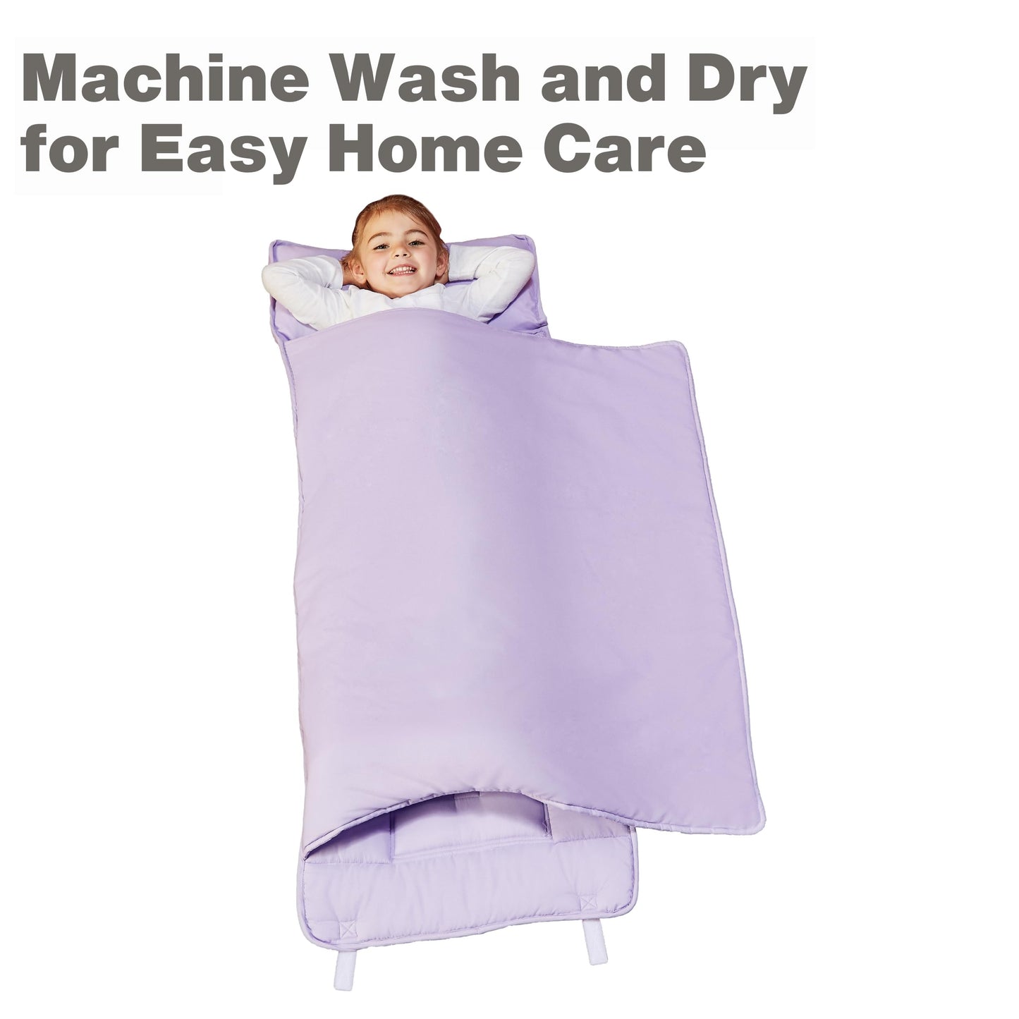 EVERYDAY KIDS Nap Mat with Removable Pillow – Lavender | Rollup Design for Preschool & Daycare
