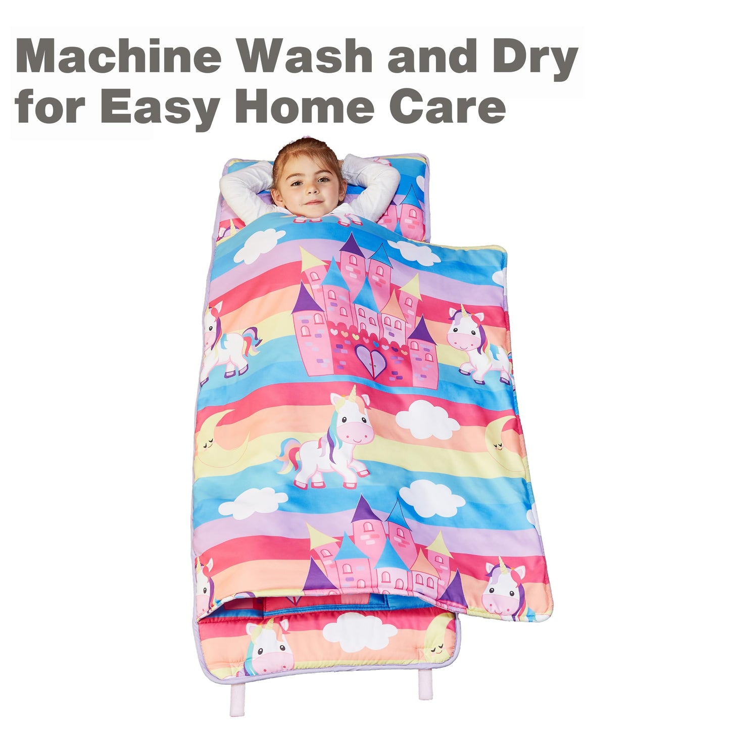 EVERYDAY KIDS Nap Mat with Removable Pillow - Unicorn Dreams (Ages 3-6)
