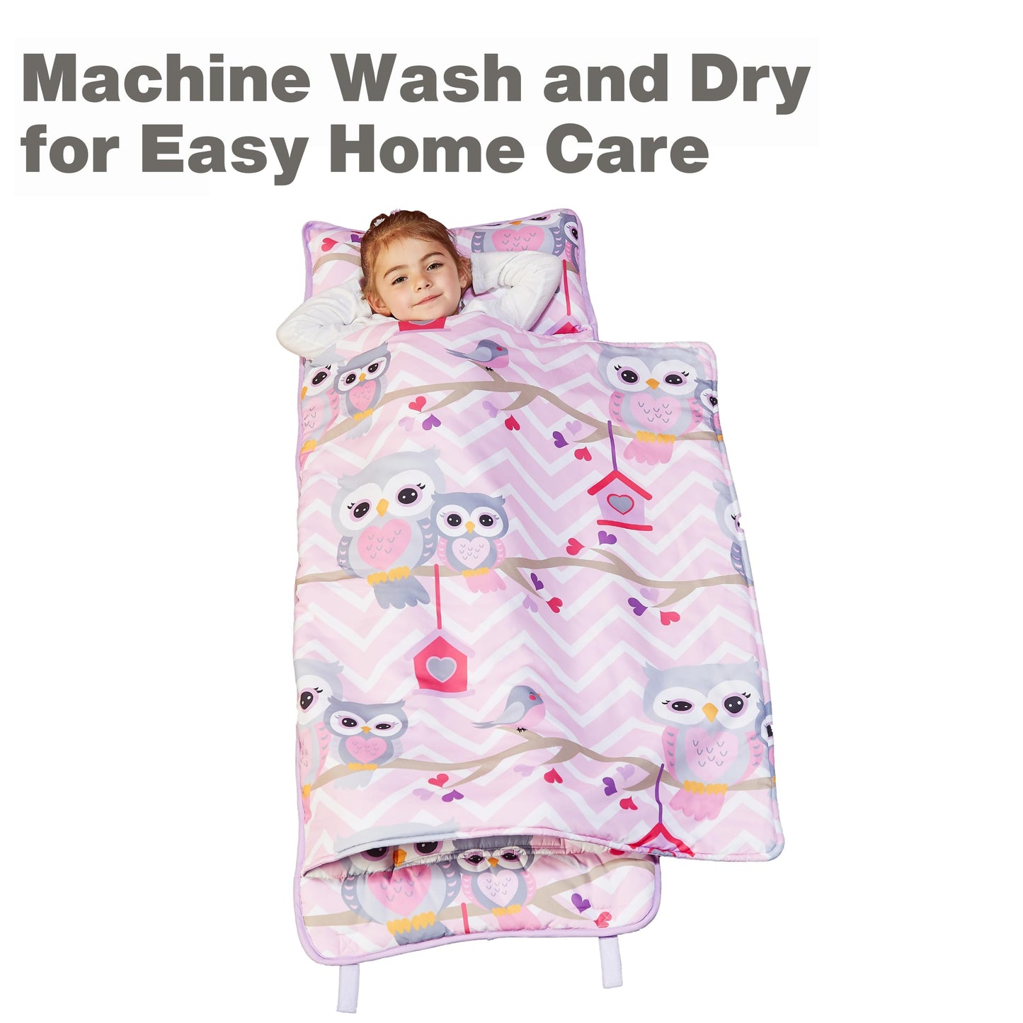 EVERYDAY KIDS Nap Mat with Removable Pillow – Rollup Design, Carry Handle, Soft Microfiber for Ages 3-6