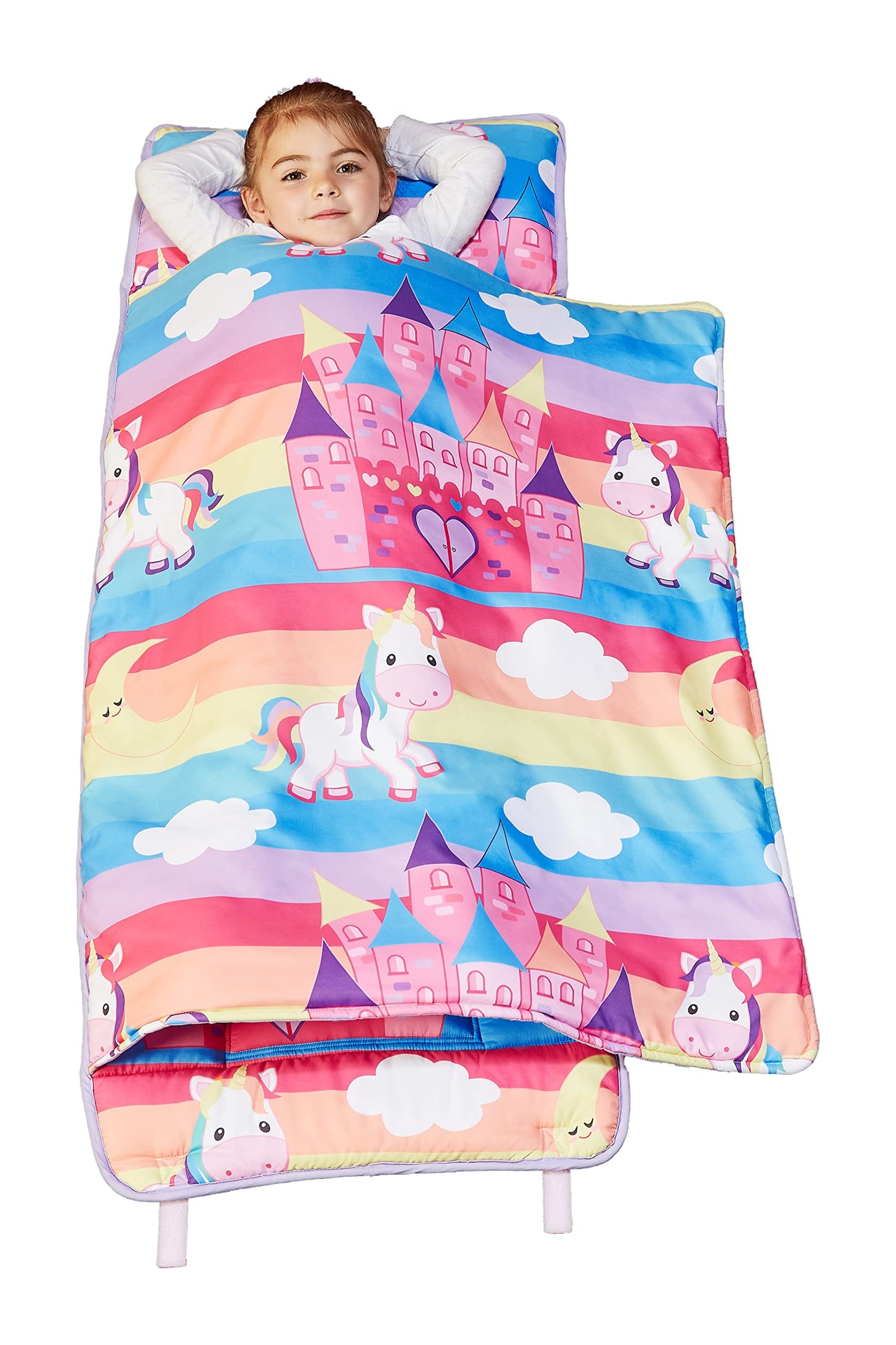 EVERYDAY KIDS Nap Mat with Removable Pillow - Unicorn Dreams (Ages 3-6)