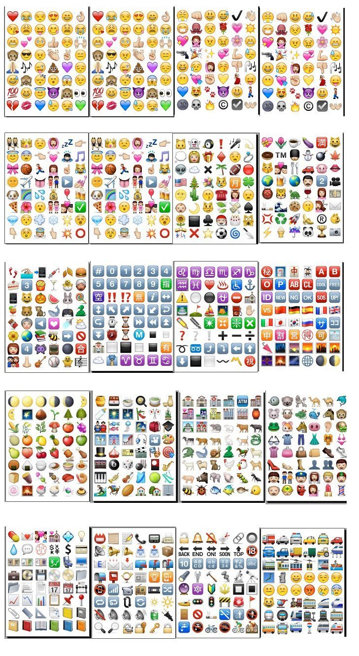 Everything Emoji Jumbo Stickers – 960 Popular Emoticons, Large Size, Water-Resistant & Removable