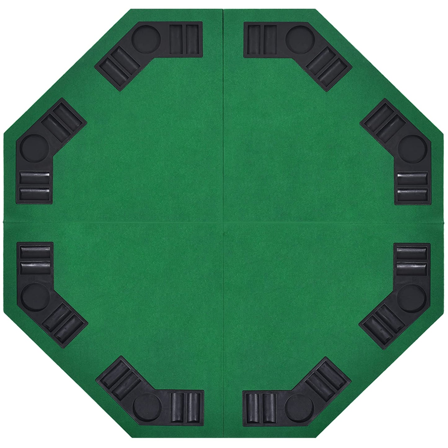 EVIEUN 48-Inch 8-Player Folding Poker Table Top – Portable Casino-Style Layout with Carry Bag