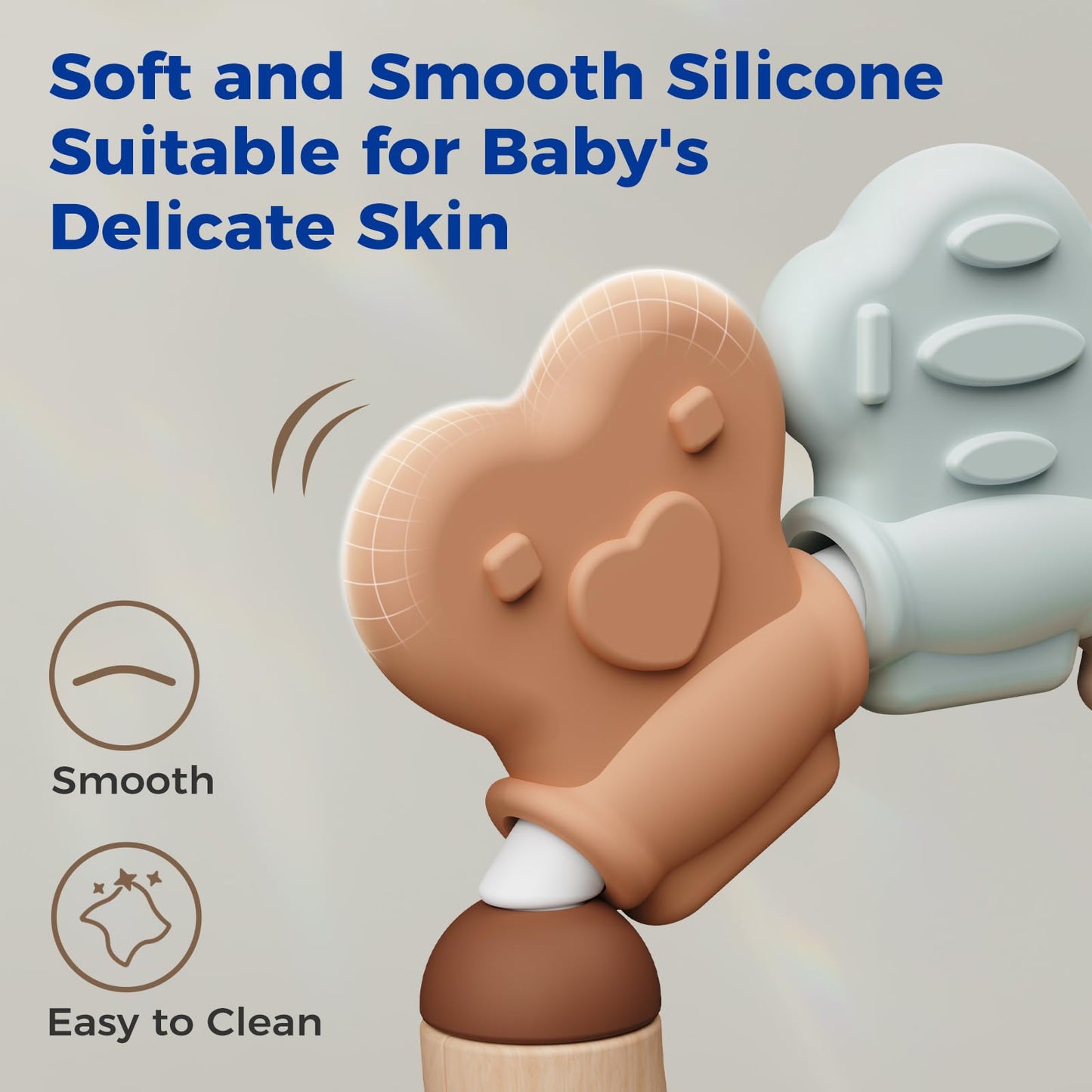 Evoceler Softness Staged Baby Teethers & Rattles — 3-Stage Silicone Teethers for 0-18+ Months, BPA Free (10-Piece Set)