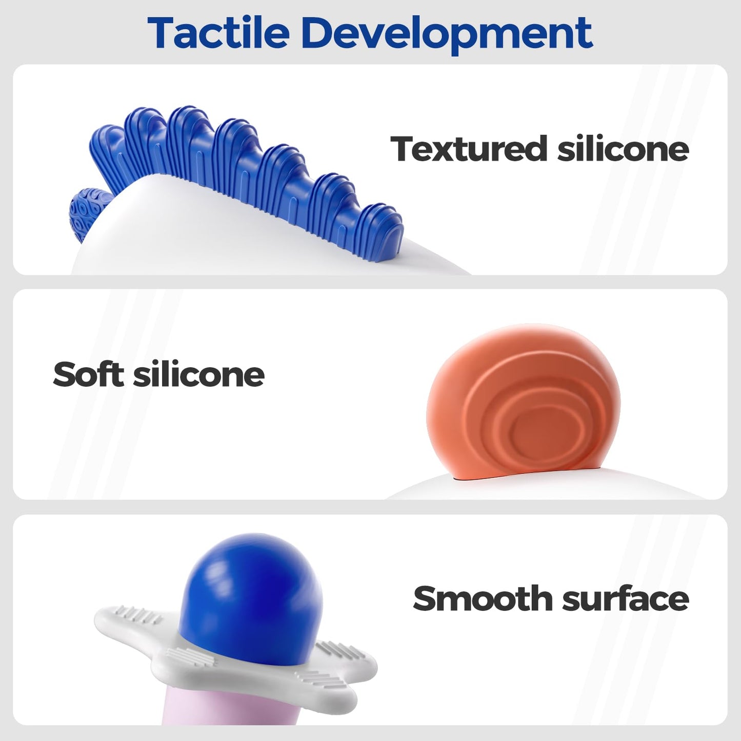 Evoceler 2-Pack Bear Rattles & Teether – Soft Silicone Baby Toys